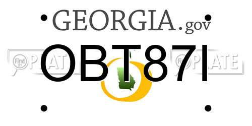 OBT87I Georgia License Plate