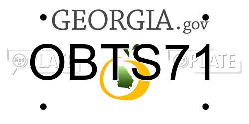 OBTS71 Georgia License Plate