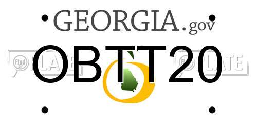 OBTT20 Georgia License Plate
