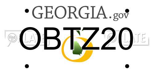 OBTZ20 Georgia License Plate