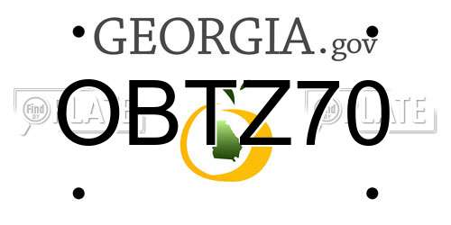 OBTZ70 Georgia License Plate