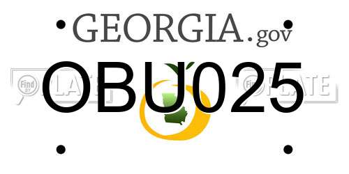 OBU025 Georgia License Plate
