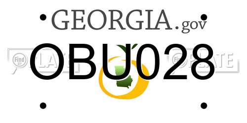 OBU028 Georgia License Plate