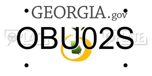 OBU02S Georgia License Plate