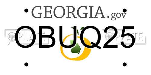 OBUQ25 Georgia License Plate