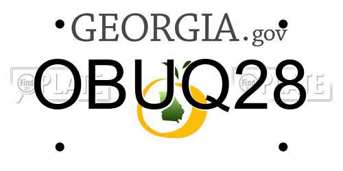 OBUQ28 Georgia License Plate