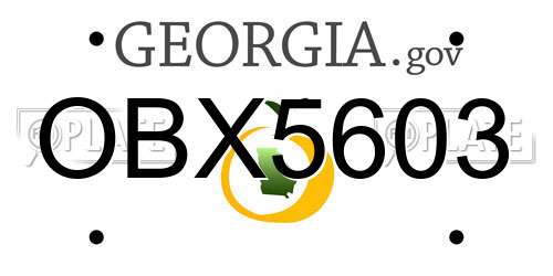OBX5603 Georgia License Plate
