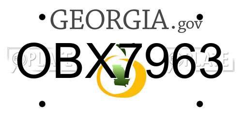 OBX7963 Georgia License Plate