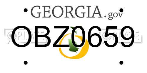 OBZ0659 Georgia License Plate