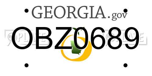 OBZ0689 Georgia License Plate