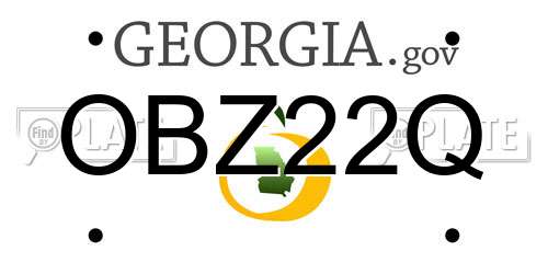 OBZ22Q Georgia License Plate