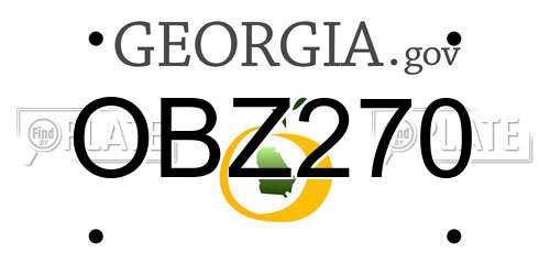 OBZ270 Georgia License Plate