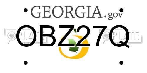 OBZ27Q Georgia License Plate