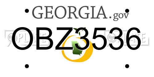 OBZ3536 Georgia License Plate