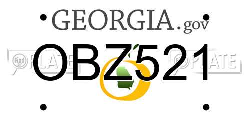 OBZ521 Georgia License Plate