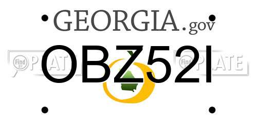 OBZ52I Georgia License Plate