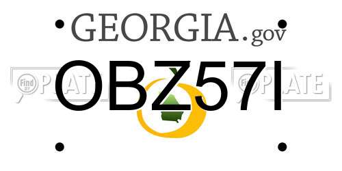 OBZ57I Georgia License Plate
