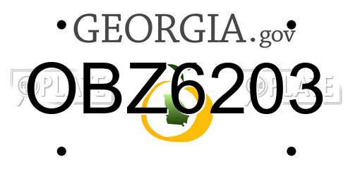 OBZ6203 Georgia License Plate