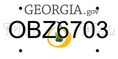 OBZ6703 Georgia License Plate