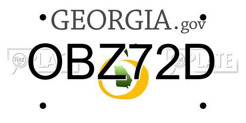 OBZ72D Georgia License Plate