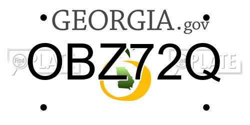 OBZ72Q Georgia License Plate
