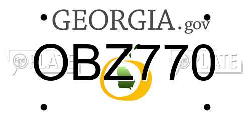 OBZ770 Georgia License Plate