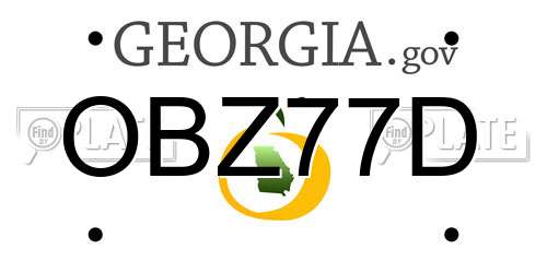 OBZ77D Georgia License Plate