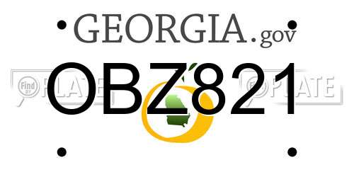 OBZ821 Georgia License Plate