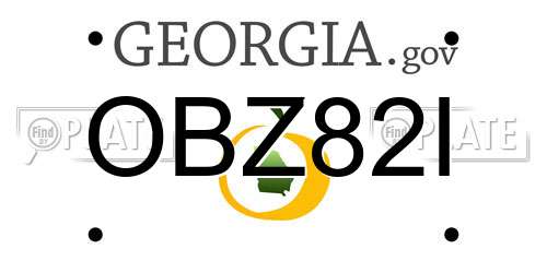OBZ82I Georgia License Plate