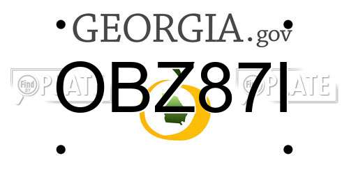 OBZ87I Georgia License Plate