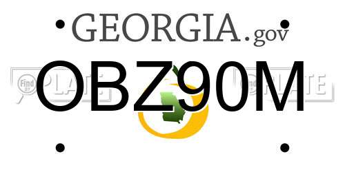 OBZ90M Georgia License Plate