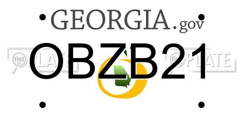 OBZB21 Georgia License Plate