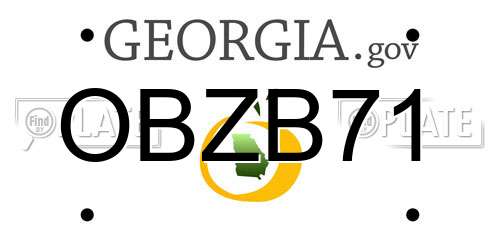OBZB71 Georgia License Plate