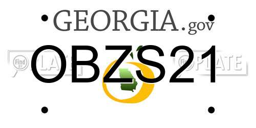 OBZS21 Georgia License Plate