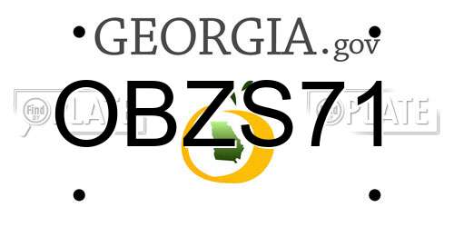 OBZS71 Georgia License Plate