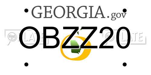 OBZZ20 Georgia License Plate