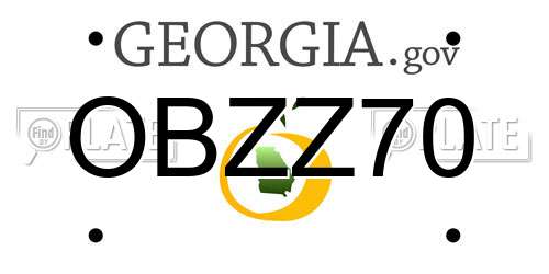 OBZZ70 Georgia License Plate