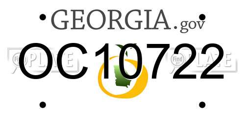 OC10722 Georgia License Plate