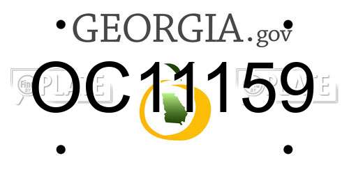 OC11159 Georgia License Plate