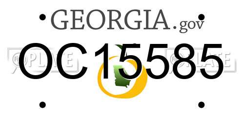 OC15585 Georgia License Plate