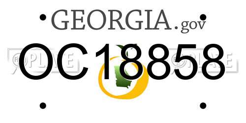 OC18858 Georgia License Plate