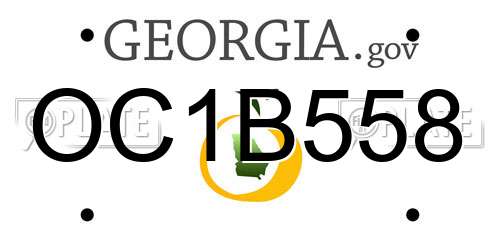 OC1B558 Georgia License Plate