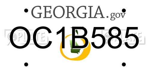 OC1B585 Georgia License Plate