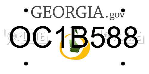 OC1B588 Georgia License Plate