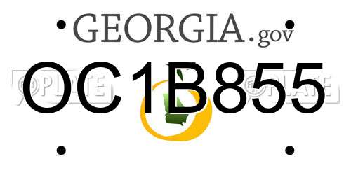 OC1B855 Georgia License Plate