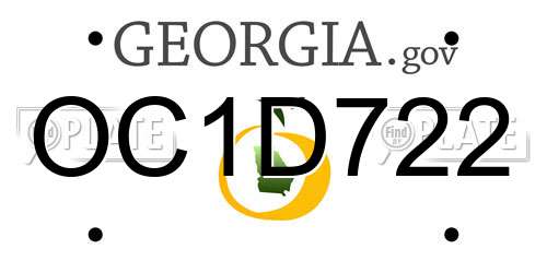 OC1D722 Georgia License Plate
