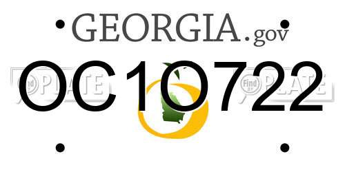 OC1O722 Georgia License Plate