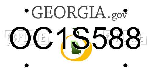 OC1S588 Georgia License Plate