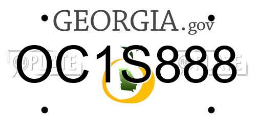 OC1S888 Georgia License Plate