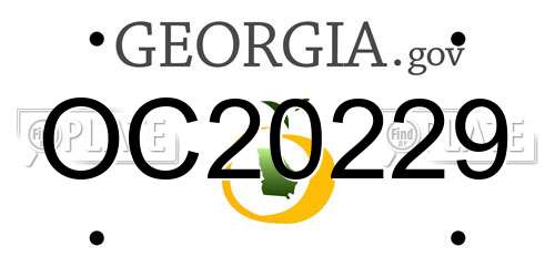 OC20229 Georgia License Plate
